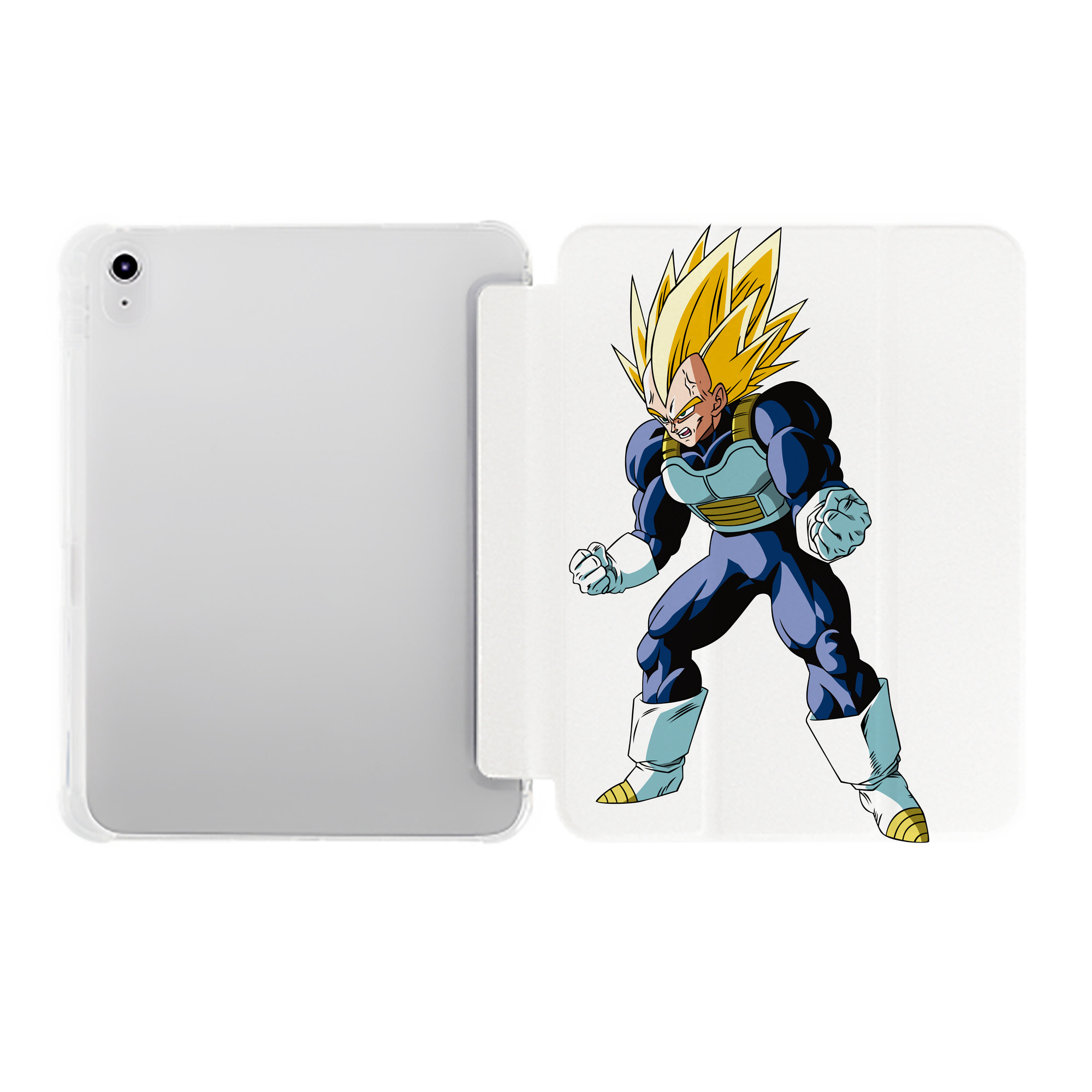（画像用） ドラゴンボール ベジータ四世（Bejīta Yonsei）DRAGON BALL Vegeta IV IPad ケース ペン収納付き 三つ折りスタンド PUレザー×シリコン 対応機種9.5/10.5/10.9インチ